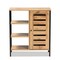 Baxton Studio Vander Contemporary Oak Brown Finished Wood and Black Metal 1-Door Shoe Storage Cabinet 189-11751-ZORO - alternate 3